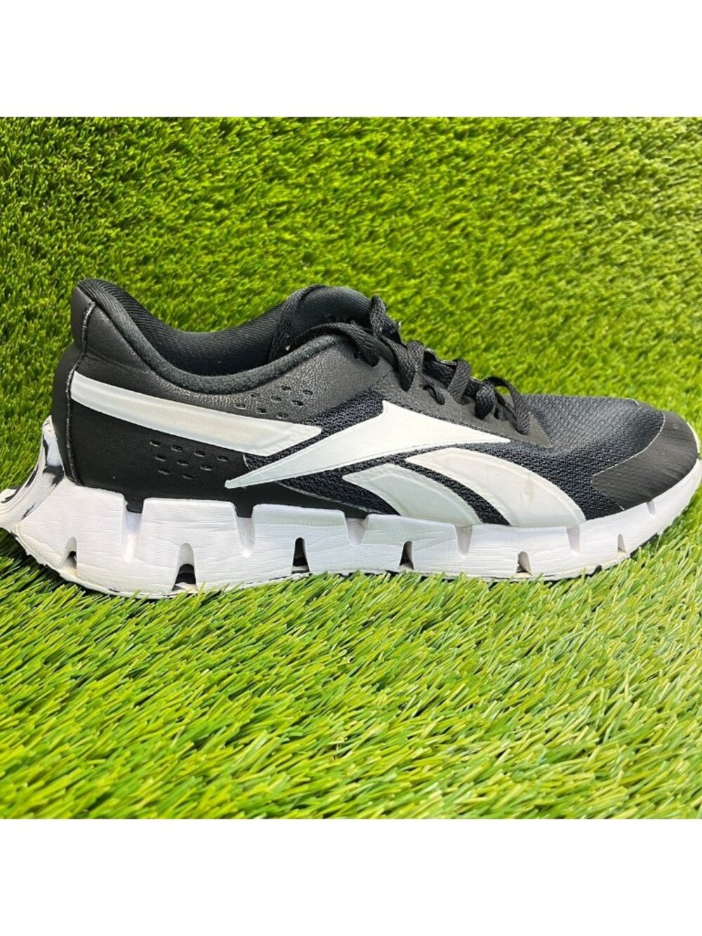 Reebok Zig Dynamica 2 Mens Size 12 Black White Athletic Running Shoes Sneakers